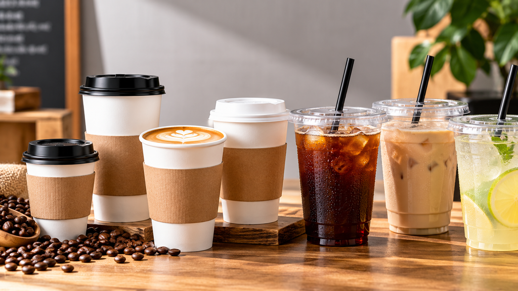 Single-wall disposable coffee cups for hot and cold beverages